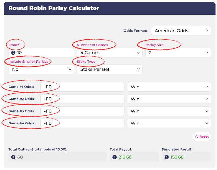 Round Robin Calculator Simplify Round Robin Parlays ProfitDuel